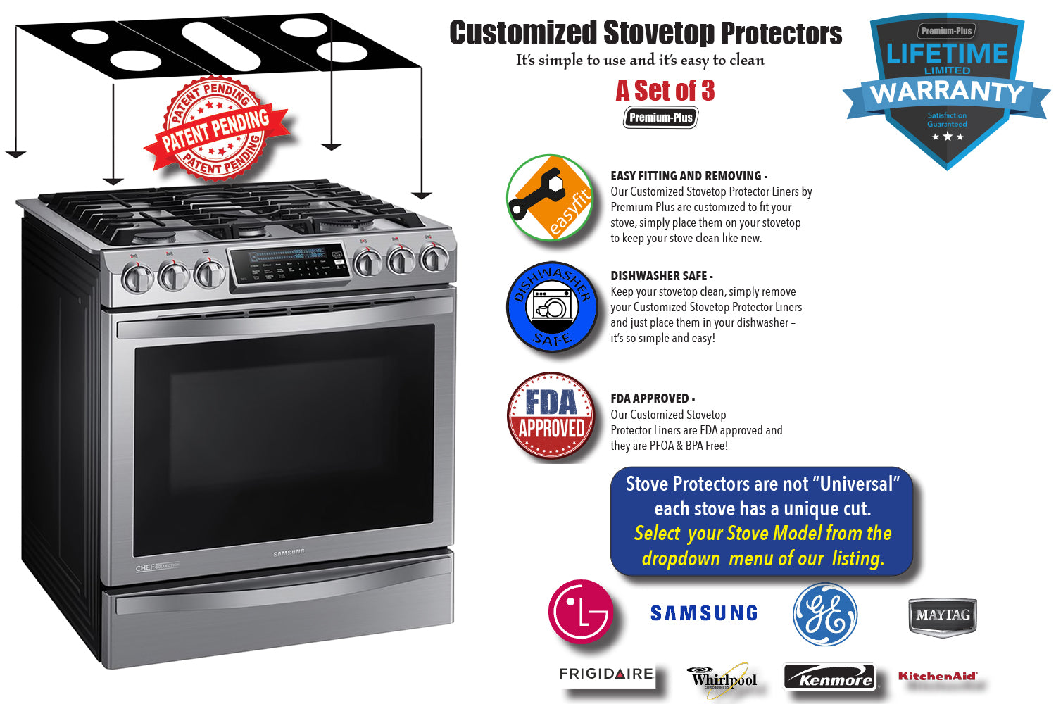 Maytag Stove Protector Liners - Stove Top Protector for Maytag Gas