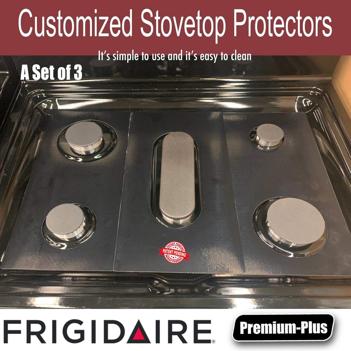 Frigidaire Stove Protector Liners - Stove Top Protector for Frigidaire Gas ranges - Customized - Easy Cleaning Stove Liners (FREE SHIPPING)