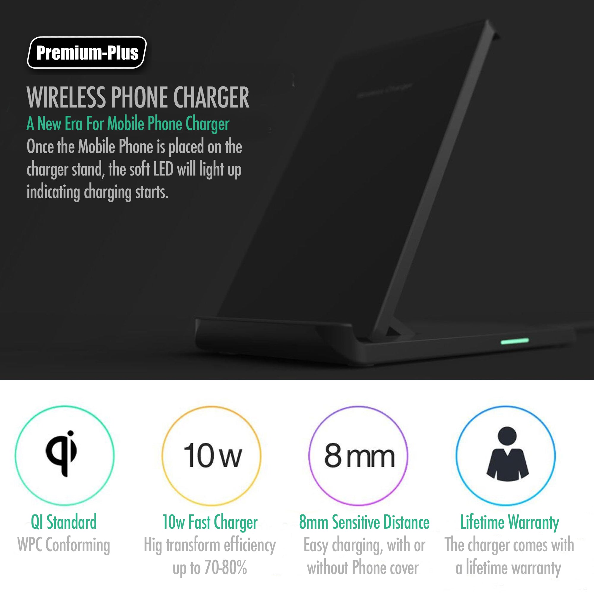 Wireless Charger Foldable Stand for iPhone & Samsung Phones