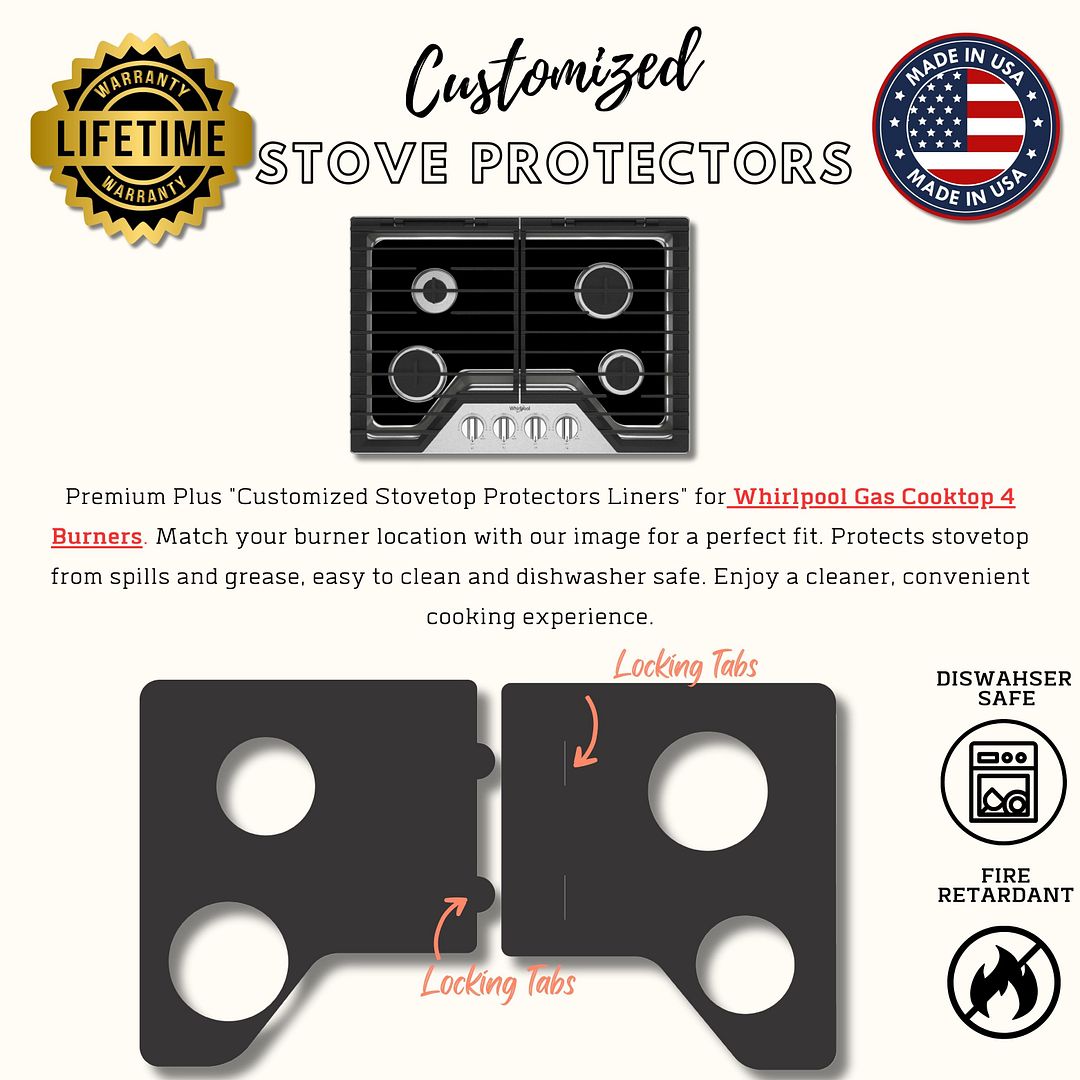 Whirlpool WCGK3030PB gas stove protector liners