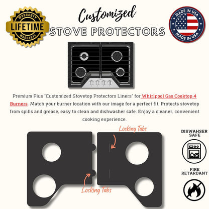 Whirlpool WCGK3030PB gas stove protector liners