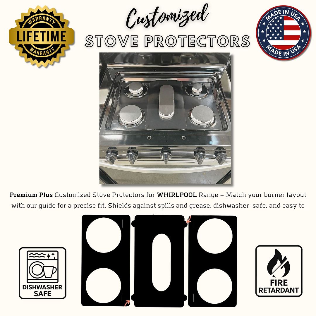 Whirlpool WFG505M0MW gas stove protector liners