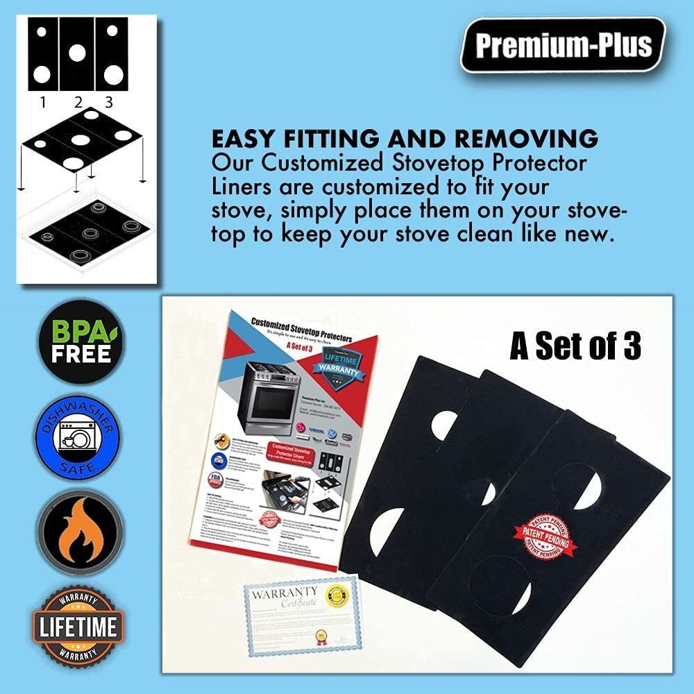 GE Stove Protector Liners - Stove Top Protector for GE Gas ranges - Customized - Easy Cleaning Stove Liners