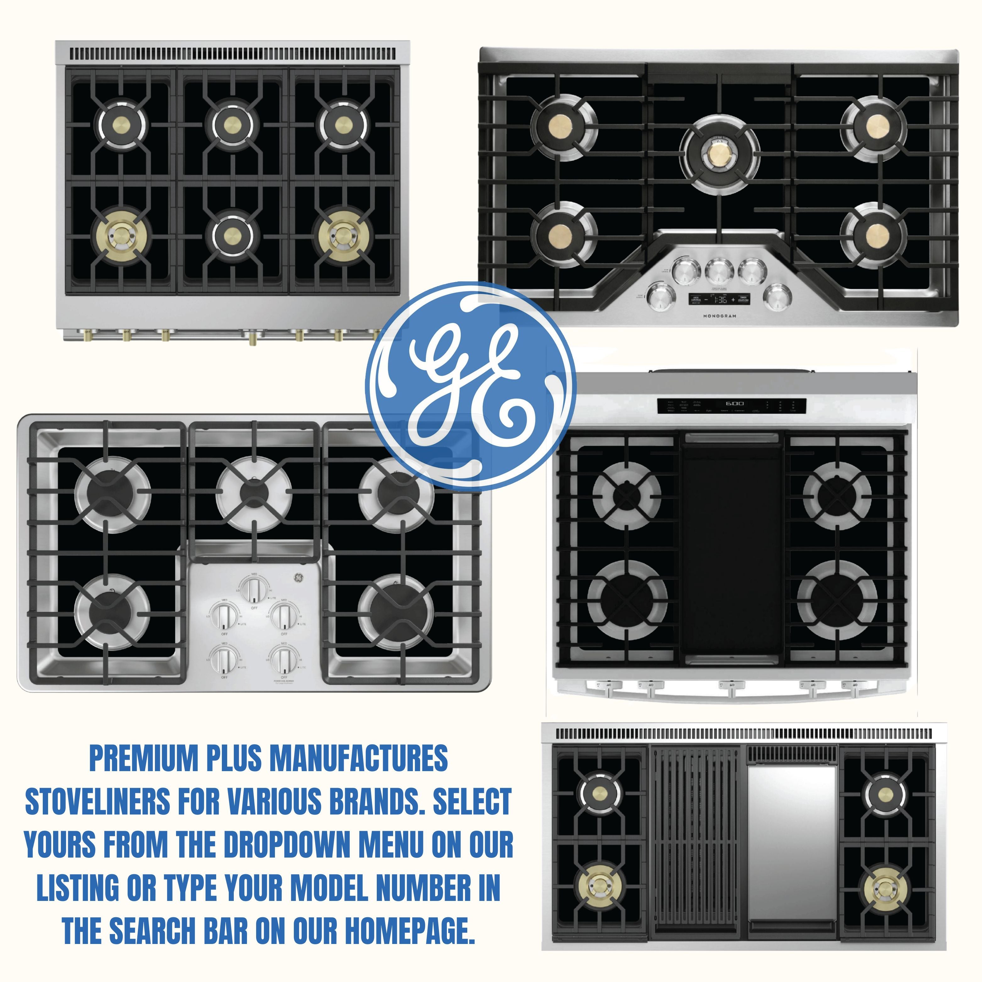GE Stove Protector Liners - Stove Top Protector for GE Gas ranges - Customized - Easy Cleaning Stove Liners