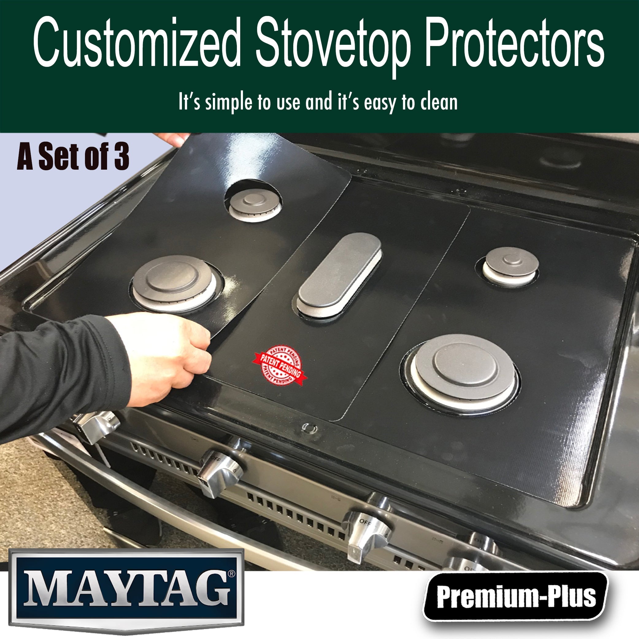 Stove Protector Liners N - Stove Top Protector for Maytag Gas ranges - Customized - Easy Cleaning Stove Liners (FREE SHIPPING)