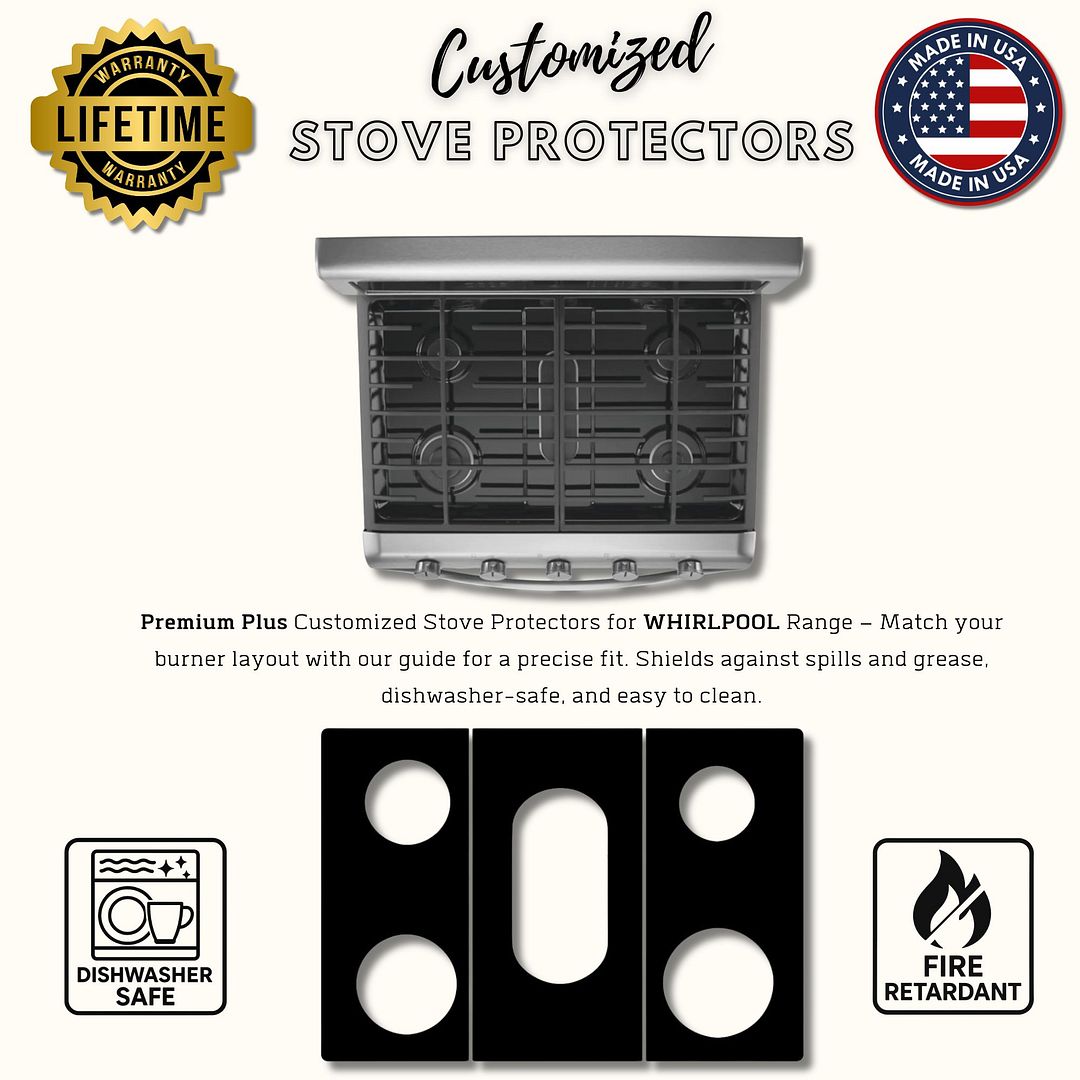 Whirlpool WGG755S0BH07 gas stove protector liners