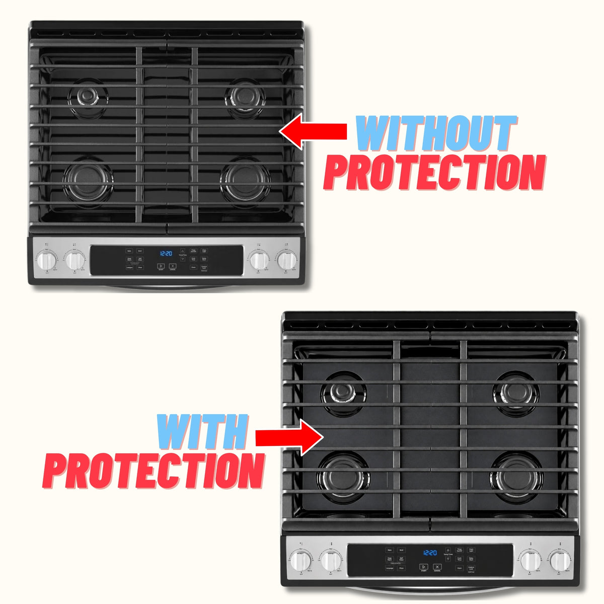 Whirlpool WEG515S0FS3 gas stove protector liners