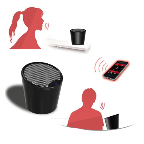 2-IN-1 Mini Portable Wireless Stereo Bluetooth Speaker with built-in Mic