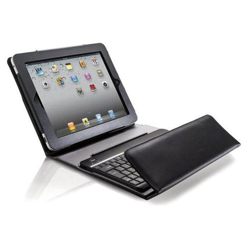 Black Leather Case Cover with Built in Stand and Wireless Bluetooth Keyboard for Apple iPad, iPad 2 & iPad 3