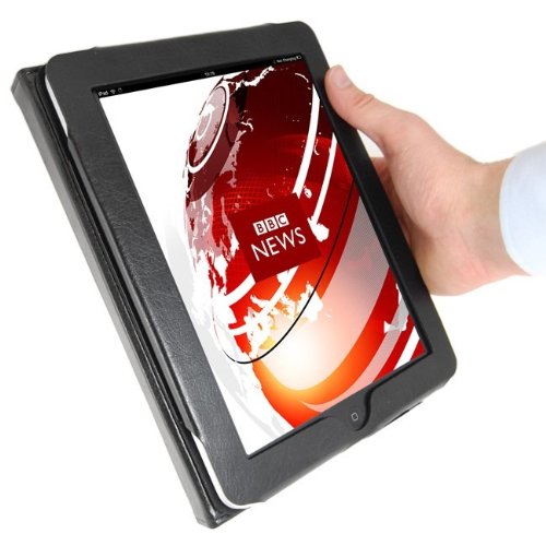 Black Leather Case Cover with Built in Stand and Wireless Bluetooth Keyboard for Apple iPad, iPad 2 &amp; iPad 3