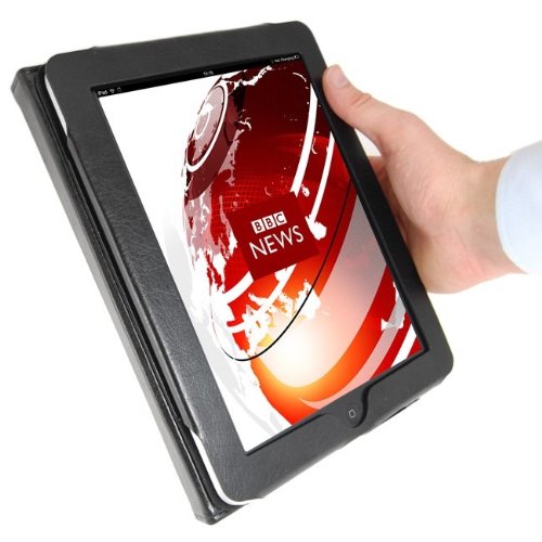Black Leather Case Cover with Built in Stand and Wireless Bluetooth Keyboard for Apple iPad, iPad 2 & iPad 3