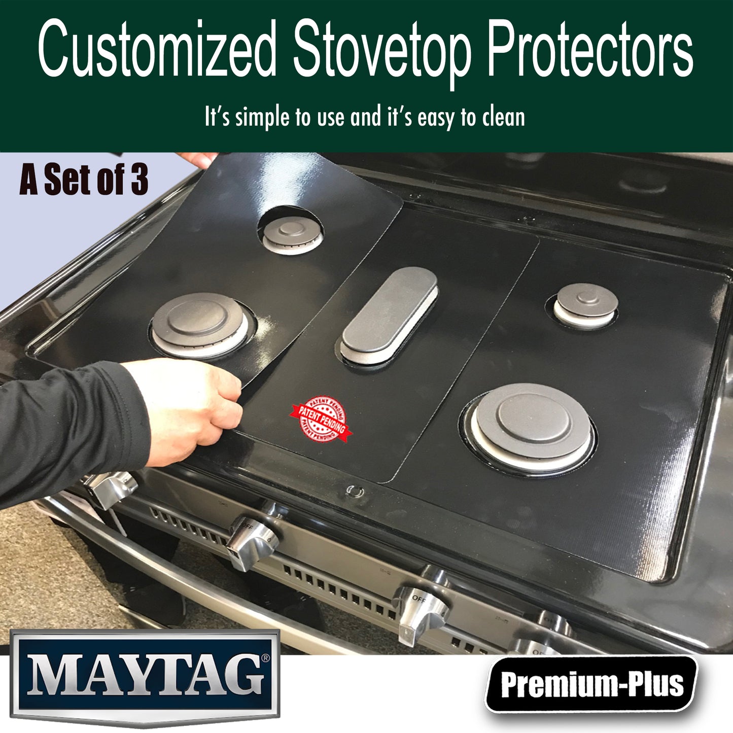Maytag Stove Protector Liners - Stove Top Protector for Maytag Gas ranges - Customized - Easy Cleaning Stove Liners (FREE SHIPPING)