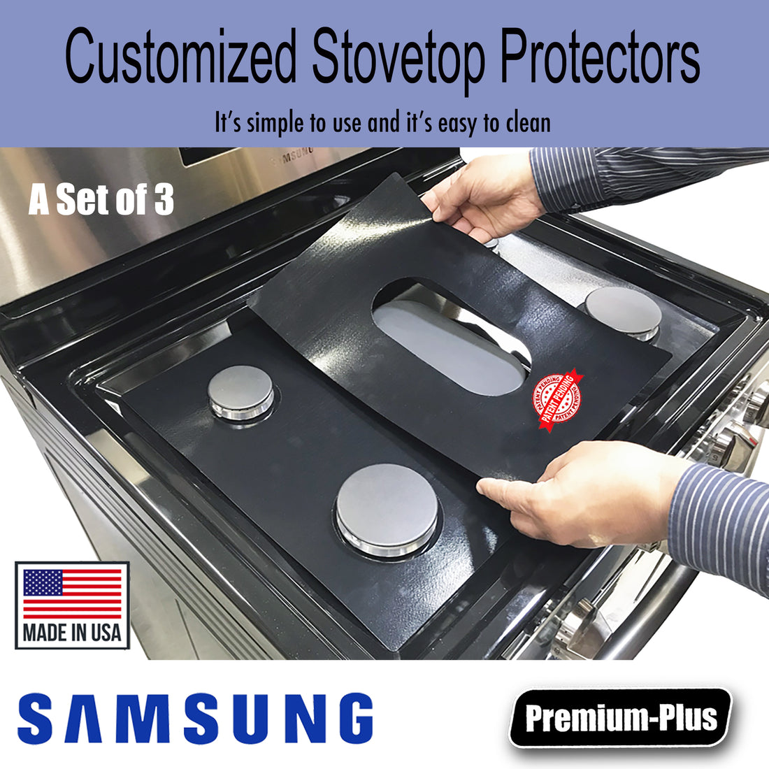 Samsung Stove Protector Liners - Stove Top Protector for Samsung Gas ranges - Customized - Easy Cleaning Stove Liners