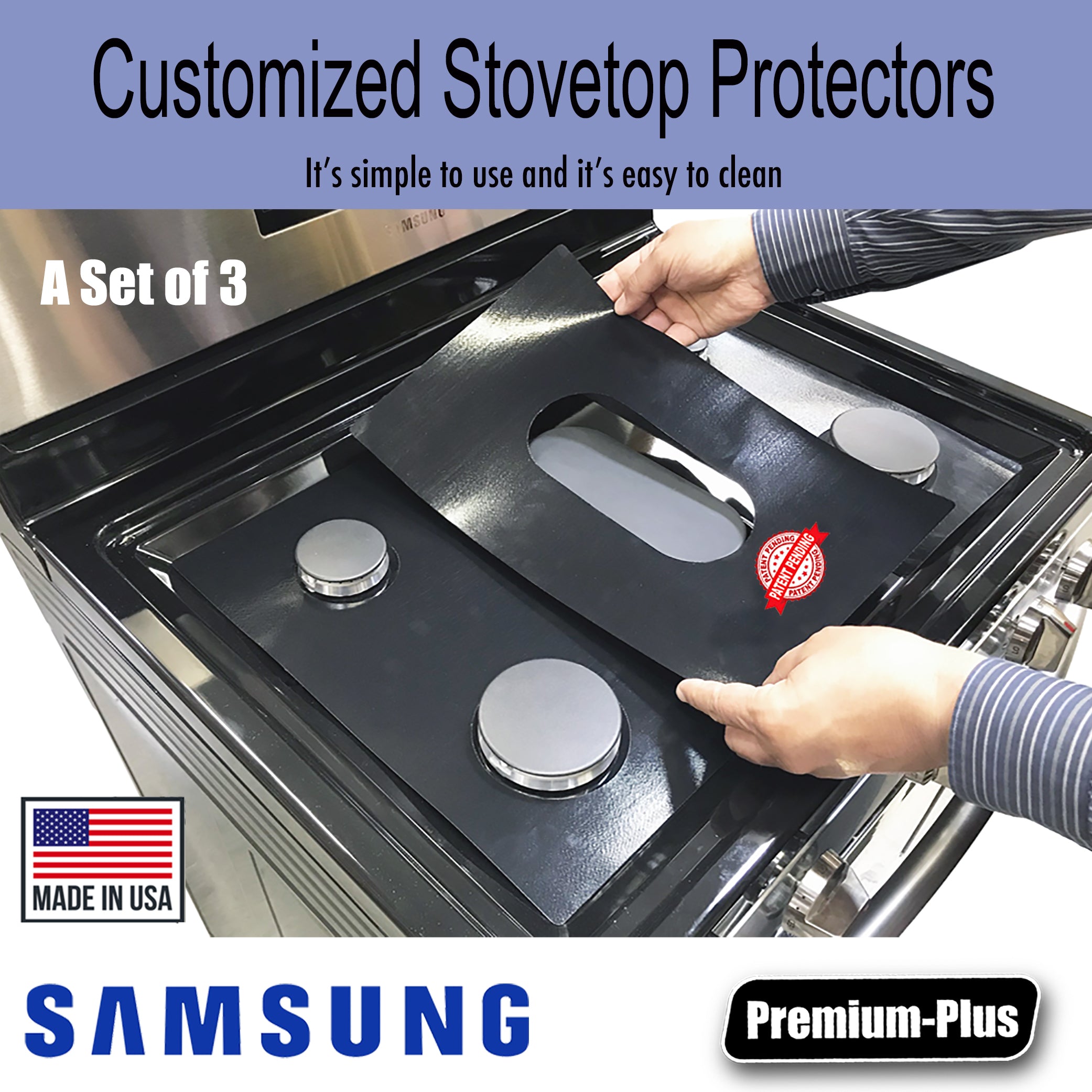 Samsung Stove Protector Liners - Stove Top Protector for Samsung Gas ranges - Customized - Easy Cleaning Stove Liners