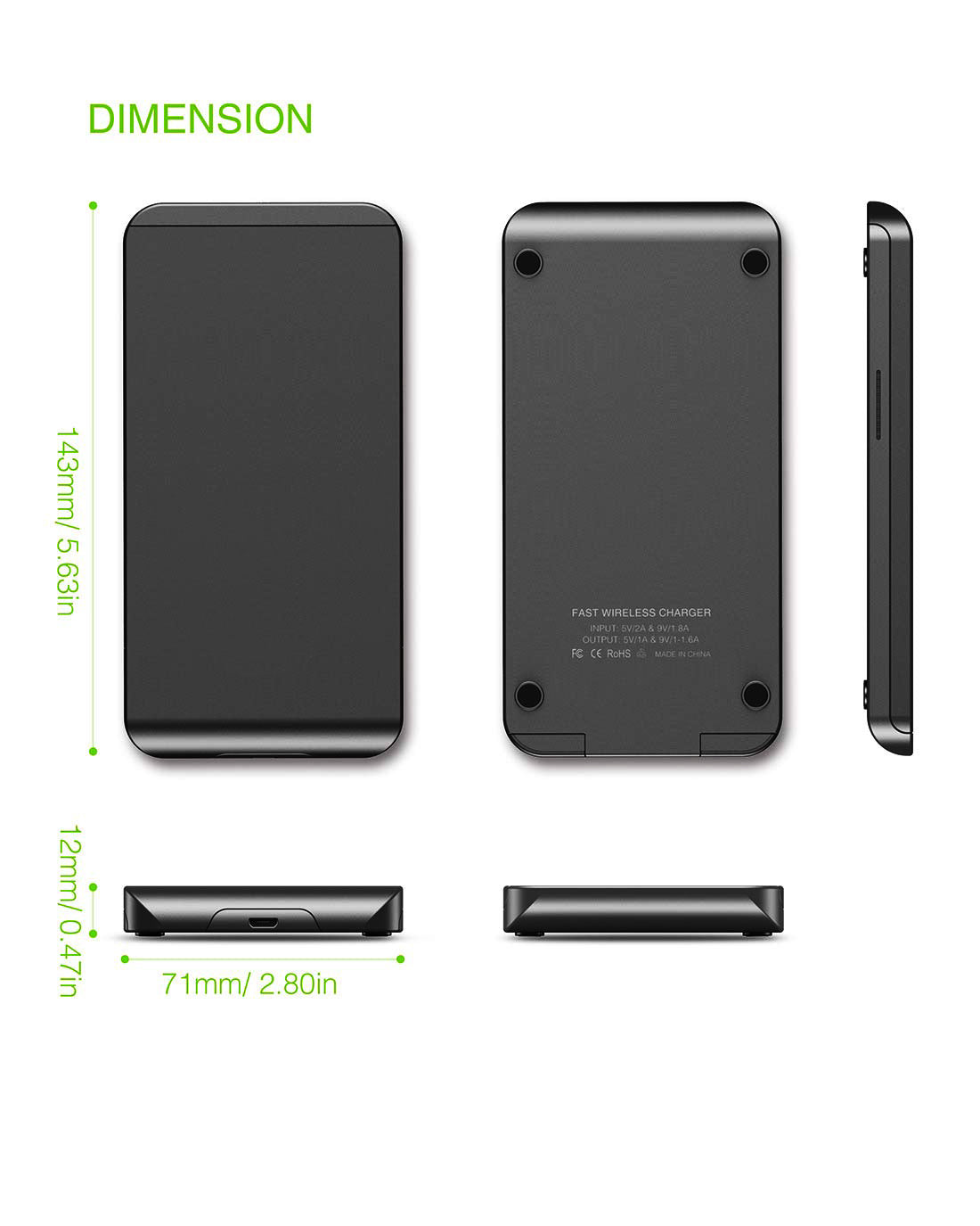 Wireless Charger Foldable Stand for iPhone &amp; Samsung Phones