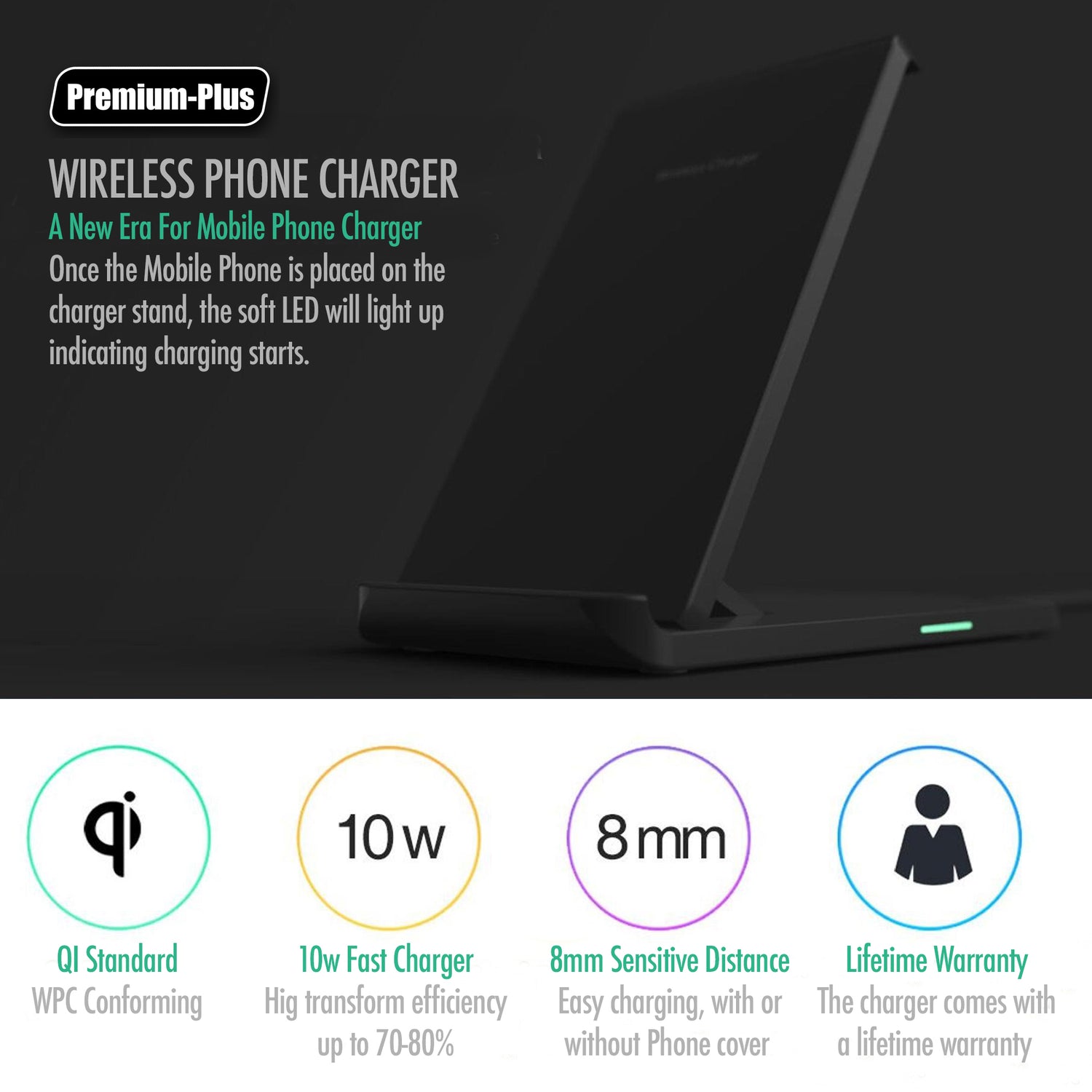 Wireless Charger Foldable Stand for iPhone &amp; Samsung Phones