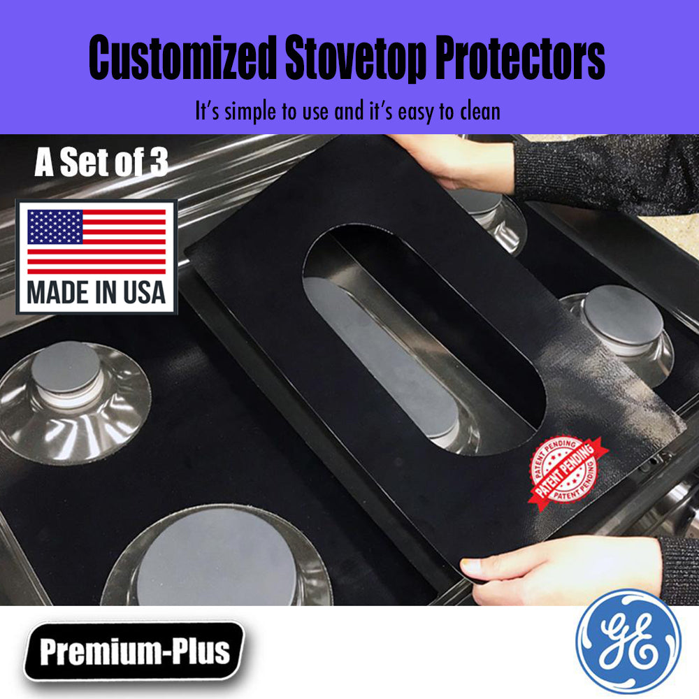 GE Stove Protector Liners - Stove Top Protector for GE Gas ranges - Customized - Easy Cleaning Stove Liners