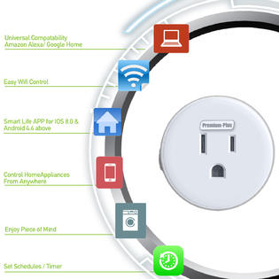 Smart Plug 4 Pack WiFi Enabled Mini Smart Switch w/ Life Time Warranty –  Premium Plus Inc
